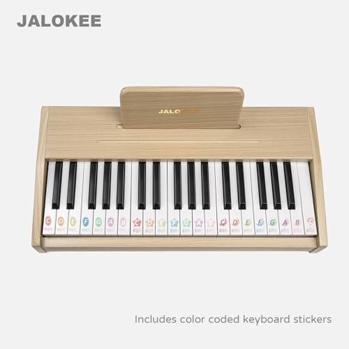 JALOKEE Kinder Klavier Keyboard, Digital Piano für Kinder, Musik Educational Instrument Spielzeug, Holz Klavier für Kleinkinder Mädchen Jungen (Eiche, 37 Tasten)