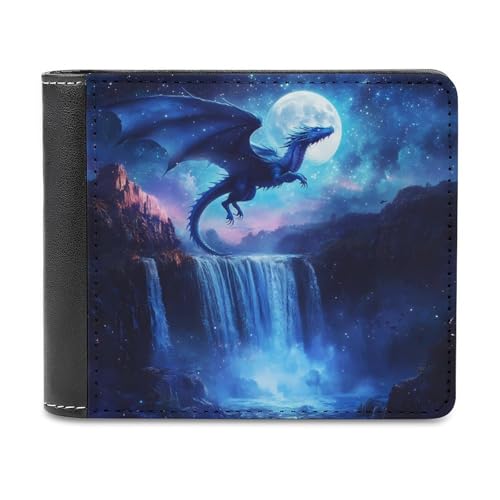 Chinese Dragon Bi-fold Wallet for Men Women Print PU Leather Slim Cash Card Holder