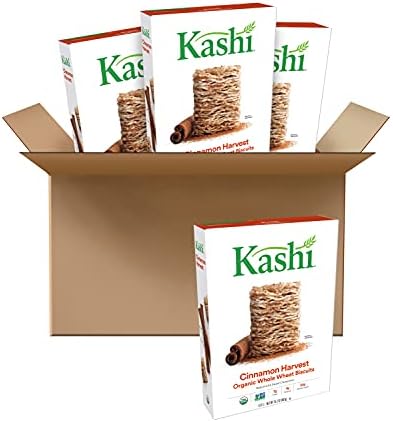 Kashi Organic Cinnamon Harvest Breakfast Cereal, Vegan, Box, 1.01 lb, 65.2 Oz, Pack of 4