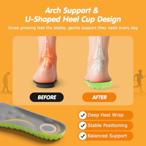 Image of 4D Cloud-Soft Comfort Insoles for Kids and Youth - Trim-to-Fit Insoles with Arch Support and Shock Absorption - Breathable Memory Foam Kids Shoe Inserts Designed for Growing Feet (US Kids 11.5C - 12C)