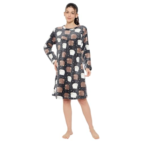 Image of CAMEY Women's Printed Nightgown, Long Sleeves, Nighty