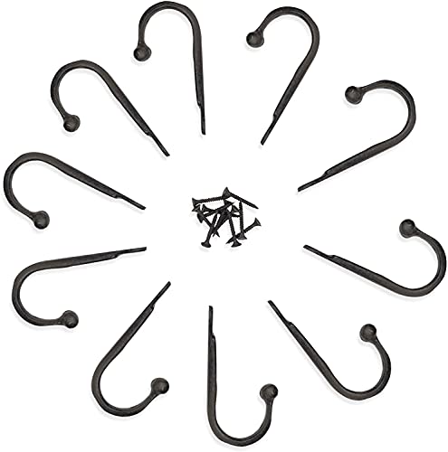 Rustic State Totman Wall Mount Cast Iron Hooks Coat Towel Bag Hat Hanger Multiuse Entryway Railroad Spike Rack Black Set Of 10 #TOP2