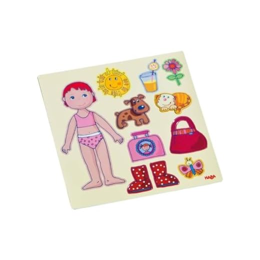 HABA 7392 - Magnetspiel-Box Anziehpuppe Lilli | Abwechslungsreiches Magnetpuzzle rund um die niedliche Puppe Lilli | In praktischer Metallbox