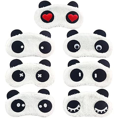 Sleep Mask,Yueser 7 Packs Eye Mask Eye Sleeping Mask Cute Panda Blackout Sleep Eye Mask for Kids Adult Women Sleep Travel (7 Styles) Cover