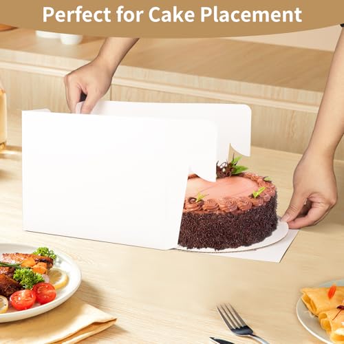 DOSYEN Lot de 20 boîtes à gâteaux avec planches à gâteau (10 boîtes et 10 planches) - 25,4 x 25,4 x 20,3 cm - Blanches - Boîte de boulangerie carrée en carton avec fenêtre pour cupcakes, tartes, – vue 3