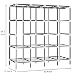 LOKEME Wardrobe Closet，Black Portable Closet with Zippers，65.4Inches 19mm Diameter，Portable Closets for Hanging Clothes，with 4 booms and Storage cabinets，Spacious Large -Capacity Storage Space - Image 5