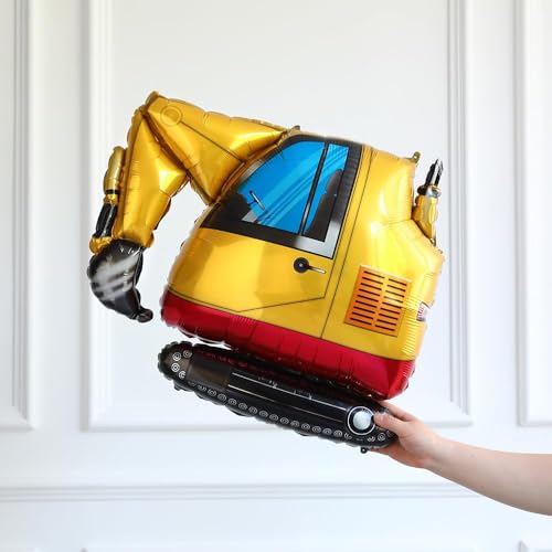 Construction Balloons Garland Arch Kit 155Pcs Yellow and Blue Balloons with Crane Excavator Hammer Foil Balloon for Birthday Baby Shower Trucker Appreciation Day Construction Party Decorations by Eopelsm - Image 6