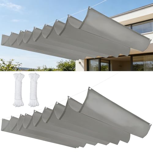 Voile d'ombrage 1.9 x 12 m protection solaire polyester imperméable avec œillets - 2