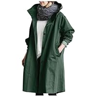 Veste Décontractée Boutonnée Manteau Femme Imperméable Mi-Long - Trench-Coat Coupe-Vent - Printemps/Automne - Grande Taille Trench Coat Mi-long Coupe Vent Décontracté