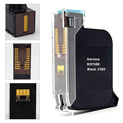 Image of VERENA B3F58B /2580 Solvent Black Ink Cartridge Compatible for Handheld Inkjet Printer B3F58B /2580 Solvent Print Cartridge (B3F58B /2580)