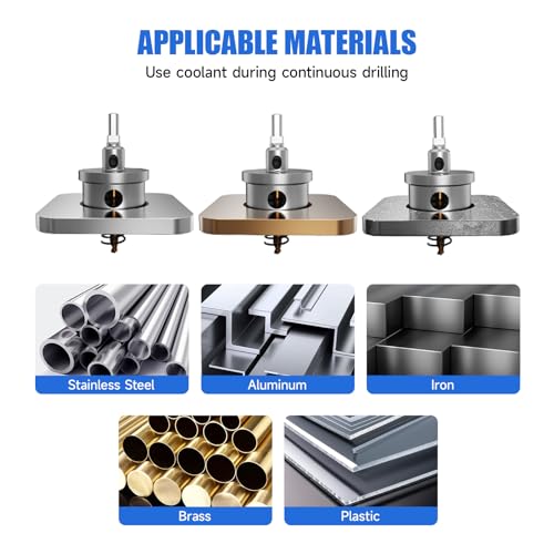Pro Edge 20pcs Carbide Hole Saw Kit for Hard Metal, TCT 1/2\"-2-1/4\" Hole Cutter Set for Stainless Steel, Iron, Alloy, Aluminum, with Two Extra Titanium Plated Pilot Center Drill and Two L-Wrench
