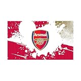 Lizenziertes Decor Arsenal FC Vinyl-Wandaufkleber – klein (65 cm (B) x 40 cm (H) – vollständiges Wappen auf aufhellenden Farbspritzern, Rot