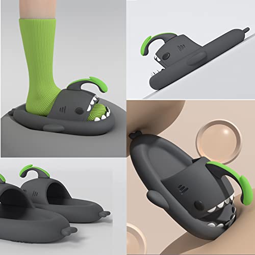 Angler Fish Slides - Shark Slippers,Glow in the Dark,Silent and Anti-slippery,Soft,Comfy4