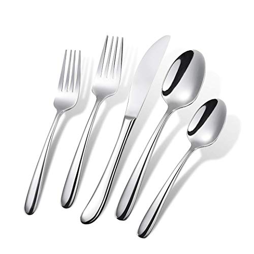 Silverware 1810 Stainless Steel Cutlery Flatware Set Elegant Modern Design High Mirror Polished