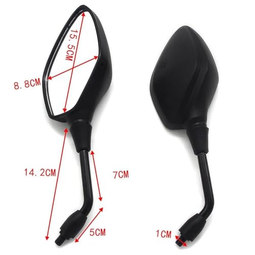 Espejos retrovisores de 10mm universales en color negro para moto Honda 4