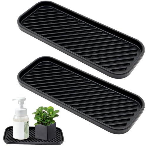bayidun 2 organizadores de silicona para fregadero, alfombrilla de goteo para fregadero, soporte para esponja de silicona, bandeja de goteo para fregadero, esponjas, cepillos, jabón y detergente