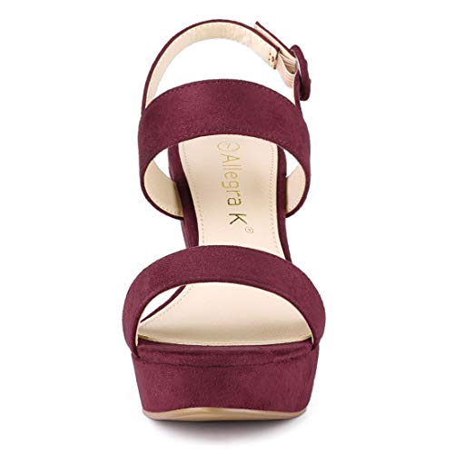 Image of Allegra K Women's Slingback Platform Heels Chunky High Heel Sandals