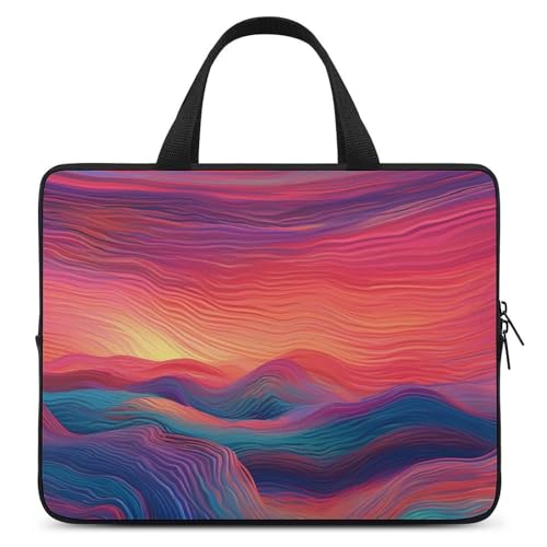 Sacoche ordinateur 33 cm rayée multicolore avec bandoulière