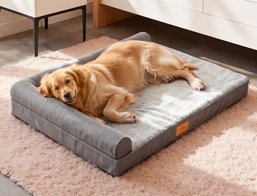 StormHero Orthopedic Dog Bed, Large Dog Sofa Beds for Medium, Large Dogs, Memory Foam Anxiety Pet Bed X Large with Warm Mattress Cushion, Washable Dog Bedding Firm Support Pet Crate Bed