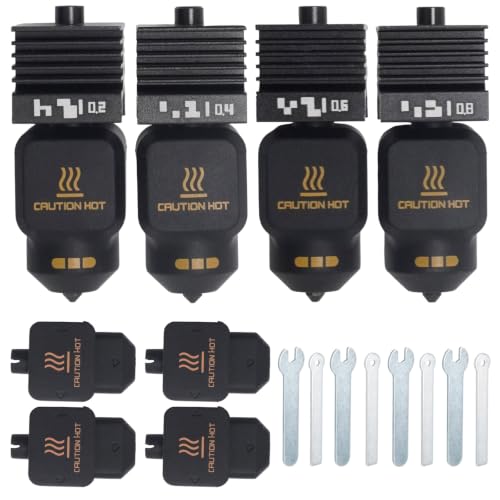 Aynaxcol �z�b�g�G���h�L�b�g 4���� Bambu Lab A1 A1 Mini P2S H2S H2D X2D 3D�v�����^�[�̌��� (0.2mm 0.4mm 0.6mm 0.8mm) �d���X�`�[���m�Y���A�������C�N�C�b�N�X���b�v���o�@�v�����g�w