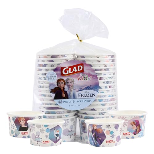 Glad Kids Disney Frozen Snack Bowls, 6 oz, 32 pcs