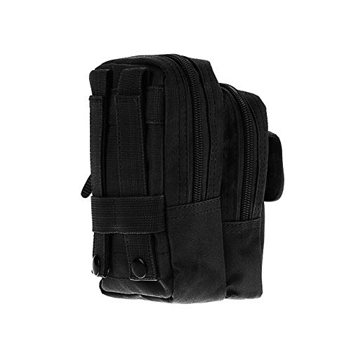 FIRECLUB Tactical Molle Pouch Belt Waist Bag Military Fanny Pack Outdoor Pouches Phone Case Pocket for iPhone 6s/7/X,PDA, Hunting Bags (Black) - Thumbnail 3