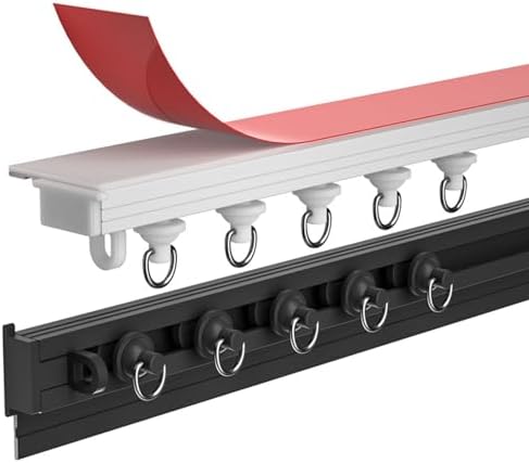 Ultra Thin Aluminum Curtain Track for Ceiling or Wall Mounting - Ideal for Bay Windows and Caravans with Smooth Indoor Opening