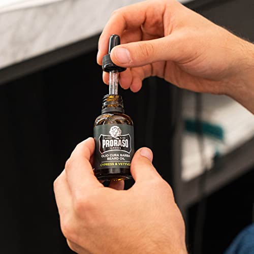 Proraso Beard Oil, Cypress & Vetyver, 30 ml, Bartöl mit frischem Zitrus-Duft, Bart Weichmacher pflegt Haut & Haar und schützt das Barthaar, Made in Italy - Image 4