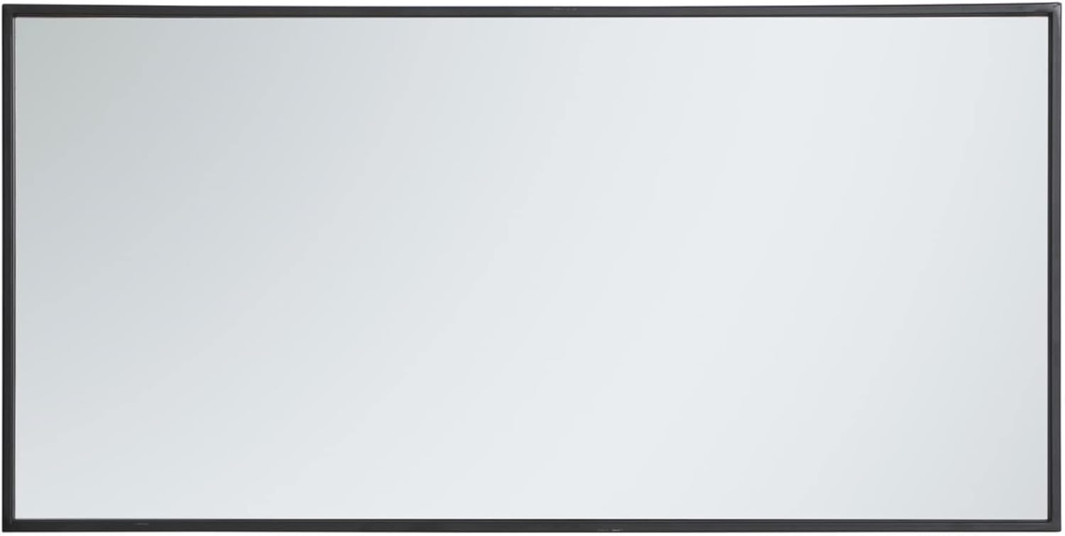 Elegant Decor Monet Home Office Decorative Rectangle Framed Wall Mirror, 18" L x 36" H - Black