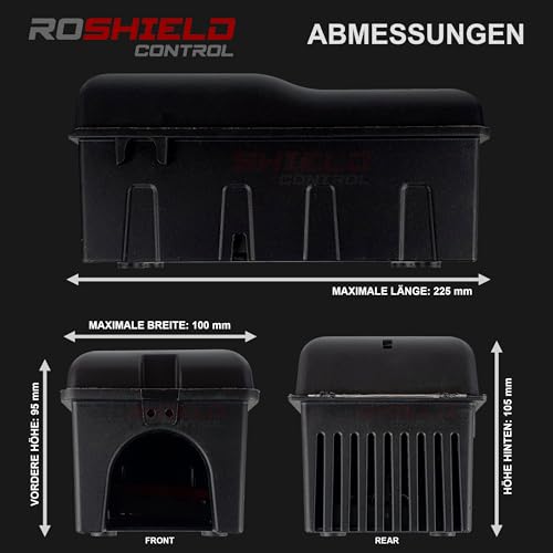 Roshield Rattenfalle Killer Box - Einfach einzustellende Sicherheitsbox für Haus, Schuppen & Garage Kontrolle & Behandlung (Professionelle Qualität, 2er Pack)