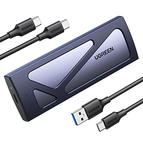 UGREEN M.2 NVMe SSD Enclosure 10Gbps Aluminum NVMe Enclosure Tool-Free M2 SSD Caddy with USB 3.2 Gen2 Supports UASP & TRIM for M and M&B Keys Size in 2230/2242 /2260/2280 SSDs