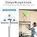 CTIME 78'' 3 in1 Professional Window Squeegee & Wall Mop : Window Cleaning Kit with 360° Rotating Triangular Head & Universal Cloth Slots (Includes 3 Reusable Pads)