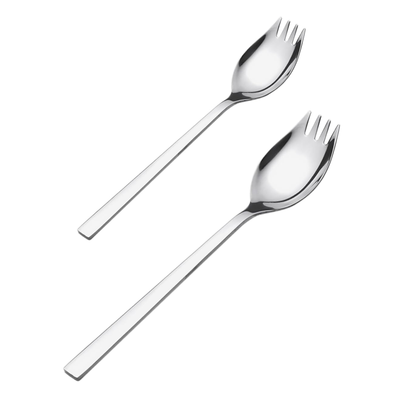 Cabilock Serving Utensils 2pcs Long Handle Salad Spoons High Fork Spoons for Family Gatherings and Events