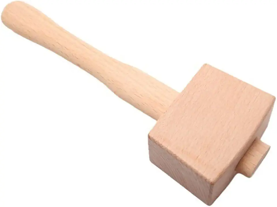 Martelo de madeira de faia, martelo de couro de 24 cm com entalhe de cinzel de cabeça equilibrada, montagem de móveis, borracha de madeira e peças, ferramenta manual