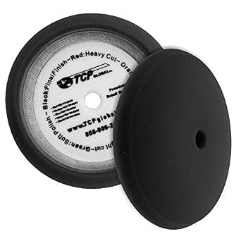 TCP Global 8 Inch Orange Foam Buffing Pad - Coarse Cutting Polish Pad, Hook & Loop Backing For Removing Oxidation & Scratches