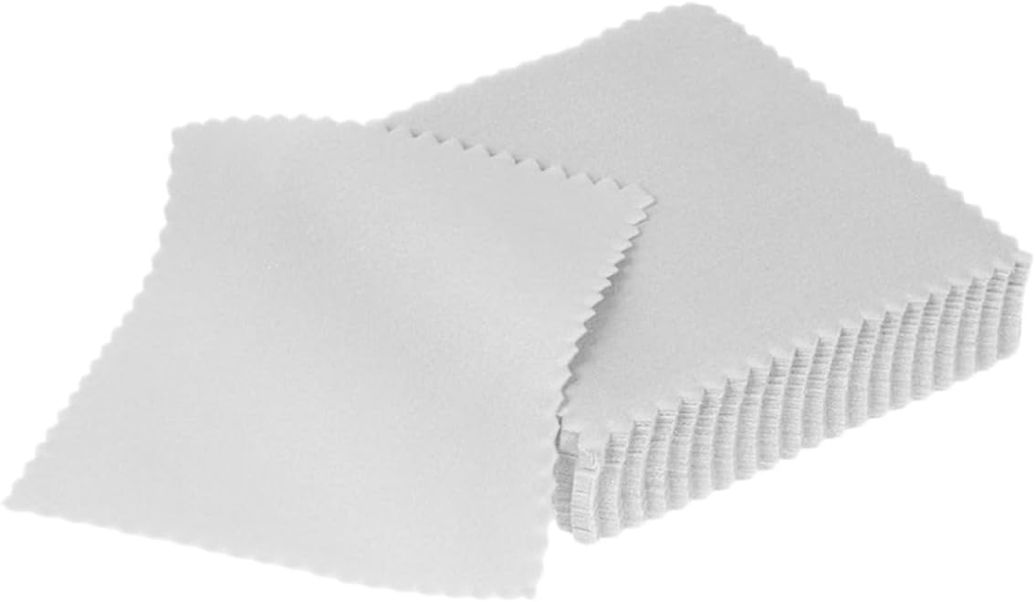 IMIKEYA 50pcs Jewelry Cleaning Cloth 8x8 CM Suede for Silver
