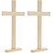 Juvale Wood Crosses for Crafts - 2 Pack, 7.9 x 15.5 In, Natural Unfinished Wood - Unfinished Free Standing Cross Stand for Tabletop & Shelf