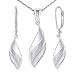 Produktbild SILVEGO Damen Schmuck-Set aus 925 Sterling Silber Wellen Motiv Ohrhänger, Anhänger, Silberkette 45-55 cm