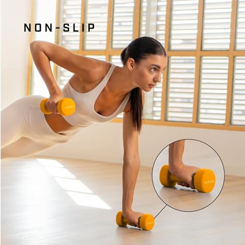 KG Physio Weights Dumbbells Set Women & Men - Neoprene-Coated & Sweat-Resistant Weights Set with Anti-Roll Technology & A3 Exercise Poster, Gym Equipment for Home, 1-10 kg Dumb Bells Pair - Image 5