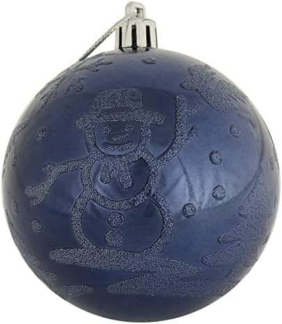 Mr Crimbo 24 Pack of Christmas Tree Baubles Decorations Glitter Ornaments 8cm (Navy)