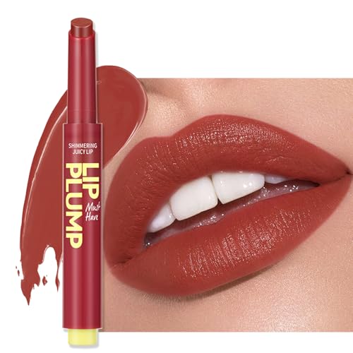 Erinde 2 in 1 Lippenstift & Lip Balm, 24 Stunden Halt Hanganhaltender Lipstick, Wasserfest Feuchtigkeitsspendend Lip Gloss, Pflegender Lippen Makeup Stick Shimmer
