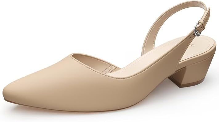 Womens Low Heel Slingback Pumps