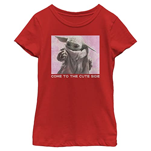 T-shirt Star Wars Mandalorian pour fille rouge taille XL imprimé mignon