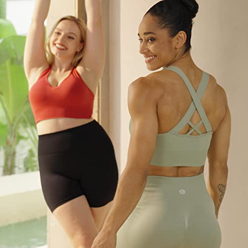 Image of Evercute Sports Bras for Women Padded Medium Support Criss Cross Strappy Bra Seamless High Impact Yoga Exercise Athletic Bras