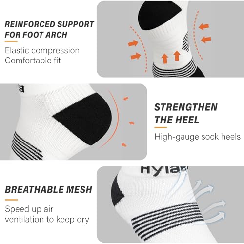 Image of Hylaea No Show Running Athletic Anti-Blister Wicking Coolmax Socks, Seamless Anti-odor