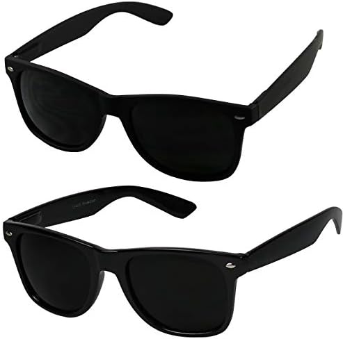 ShadyVEU Super Dark Black Sunglasses UV Protection Lens Spring Hinge 80s Vintage Retro Inspired Shades