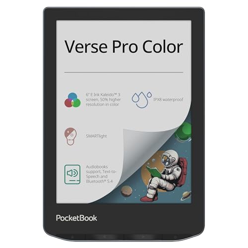 PocketBook Verse Pro Color E-Reader 6 Táctil ?Lector Ebooks Resistente al Agua Audio Libros Azul