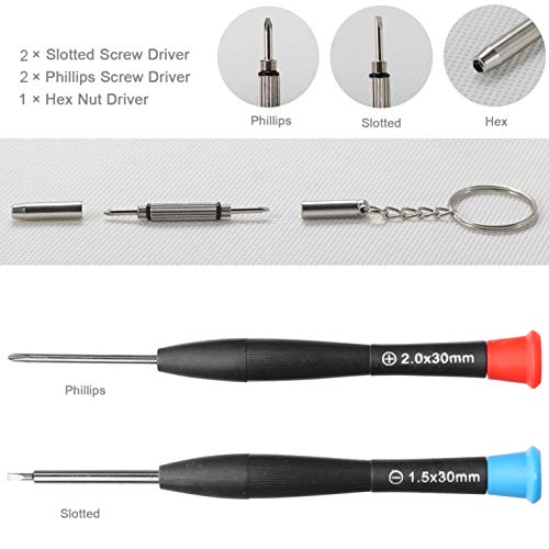 bayite Eyeglass Sunglass Repair Kit with Screws Nose Pads (4 Types, 8 Pairs) Tweezers Screwdriver 21 Types Tiny Micro Screws 1000Pcs Assortment Stainless Steel Screws for Spectacles Watch by bayite - Image 6