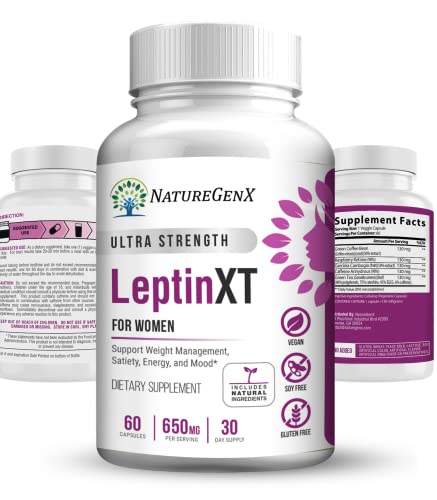 Naturegenx Leptin Xt For Women, Extra Strength | Leptin Resistance For Weight Loss & Management, Appetite Suppressant, Metabolism Booster & Fat Burner | Supports Energy & Mood | 60 Capsules #TOP3