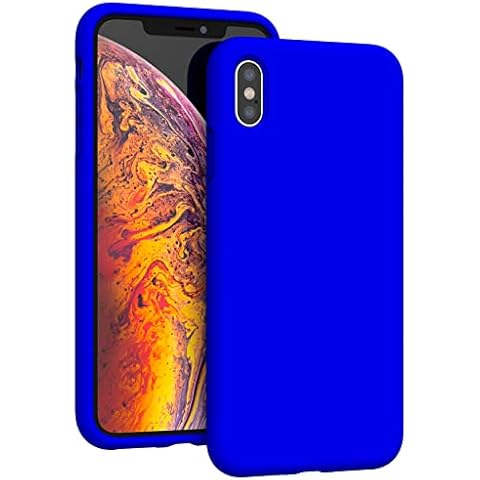 K TOMOTO Compatible with iPhone Xs Max Case, Drop Protection Liquid Silicone Gel Rubber Full Body Bumper Cover with Soft Microfiber Shockproof Phone Case for iPhone Xs Max 6.5", Klein Blue Cover